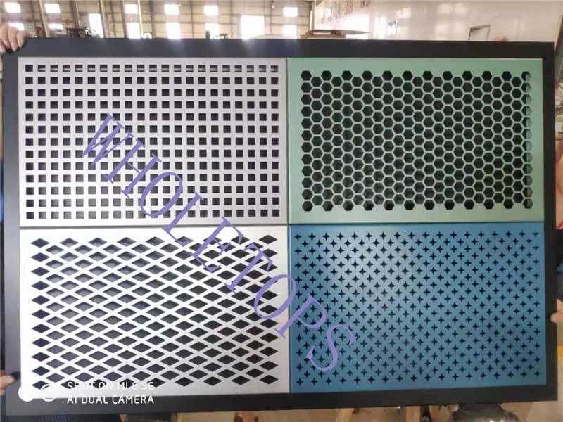 Waterproof Fireproof 7.0MM Perforated Aluminum Panels Facade 600×600mm