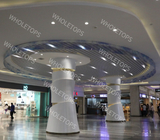 Non Typical Circular Column Aluminum Solid Panel With Light Cover Interior Decoration